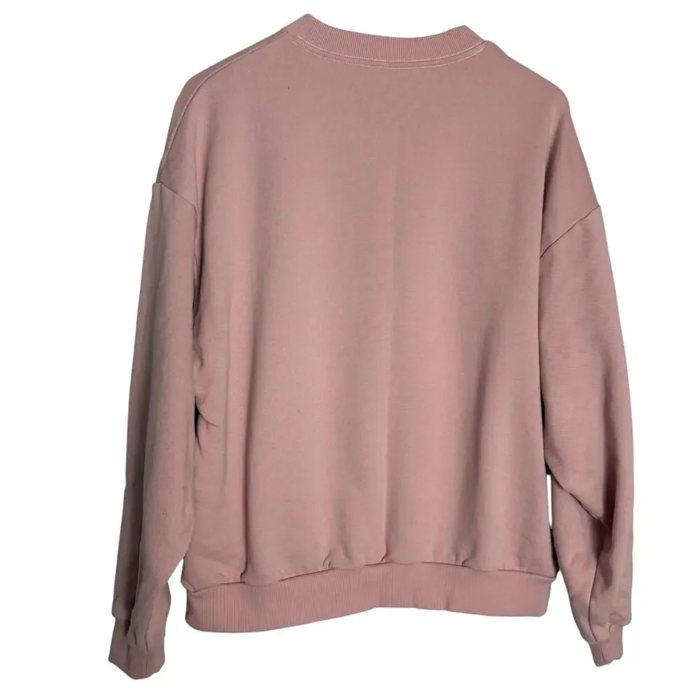 Alo Yoga Accolade Vintage Pink 2 Piece Sweatpants Crew Sweatshirt Set S